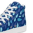 Blue Raindrop - Men’s high top canvas shoes Mens High Top Shoes Printed Offshore