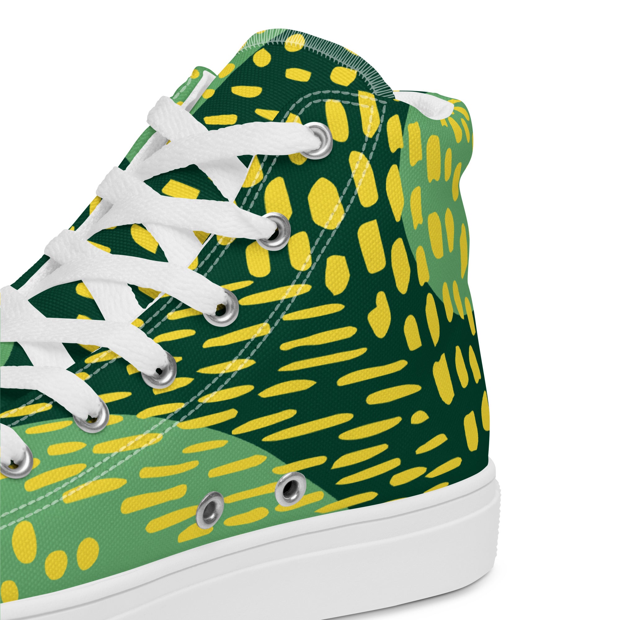 Green And Yellow - Men’s high top canvas shoes Mens High Top Shoes Printed Offshore