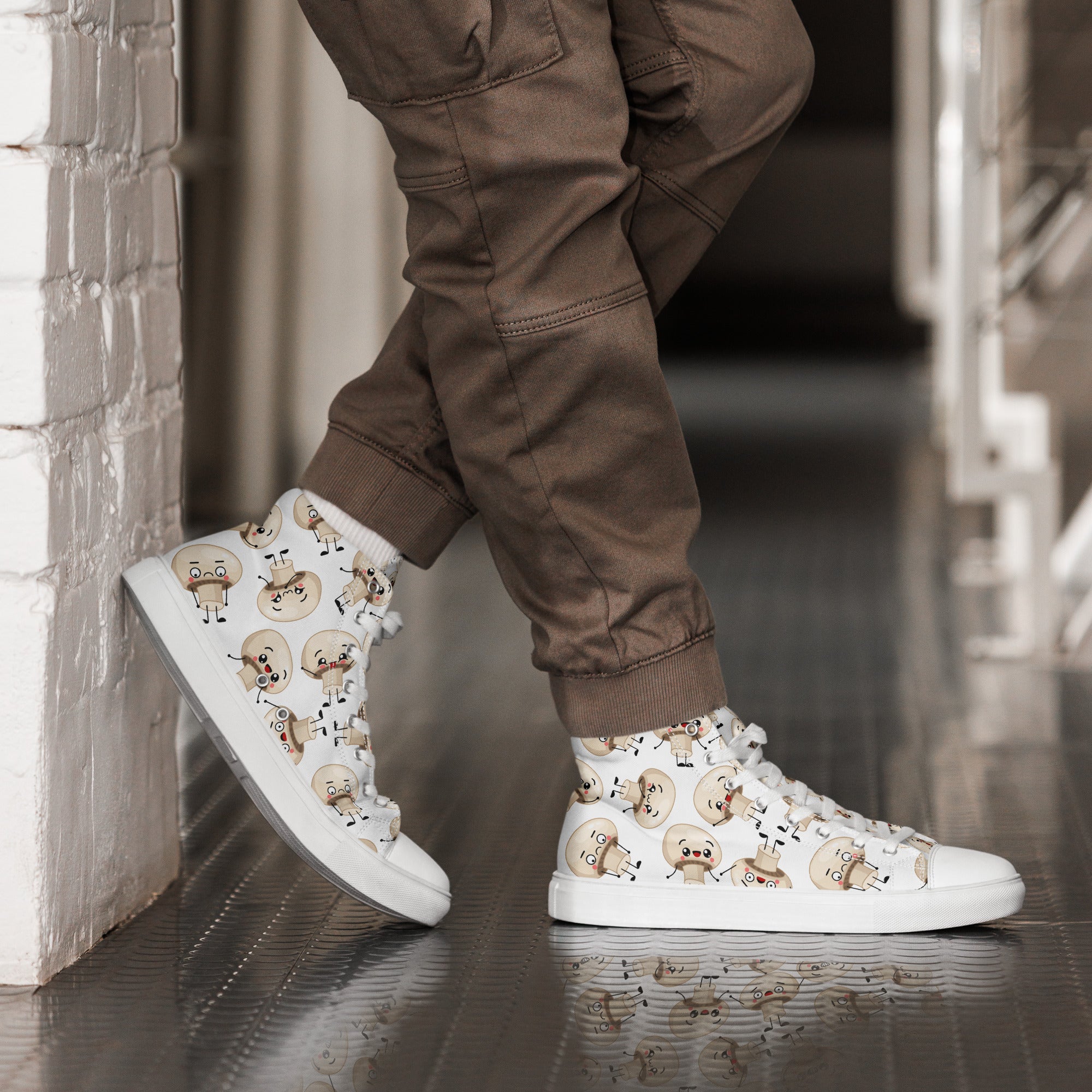 Cute Mushrooms - Men’s high top canvas shoes Mens High Top Shoes Printed Offshore