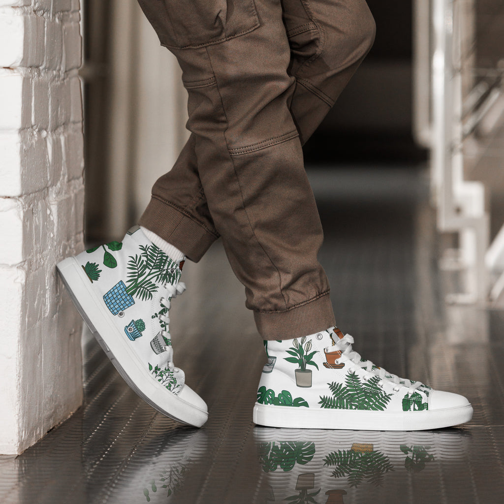 Plant Lover - Men’s high top canvas shoes Mens High Top Shoes Printed Offshore