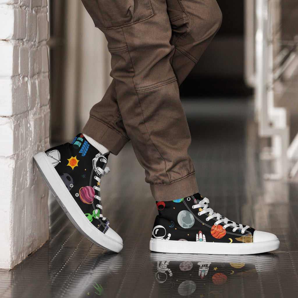Space - Men’s high top canvas shoes Mens High Top Shoes Printed Offshore Space