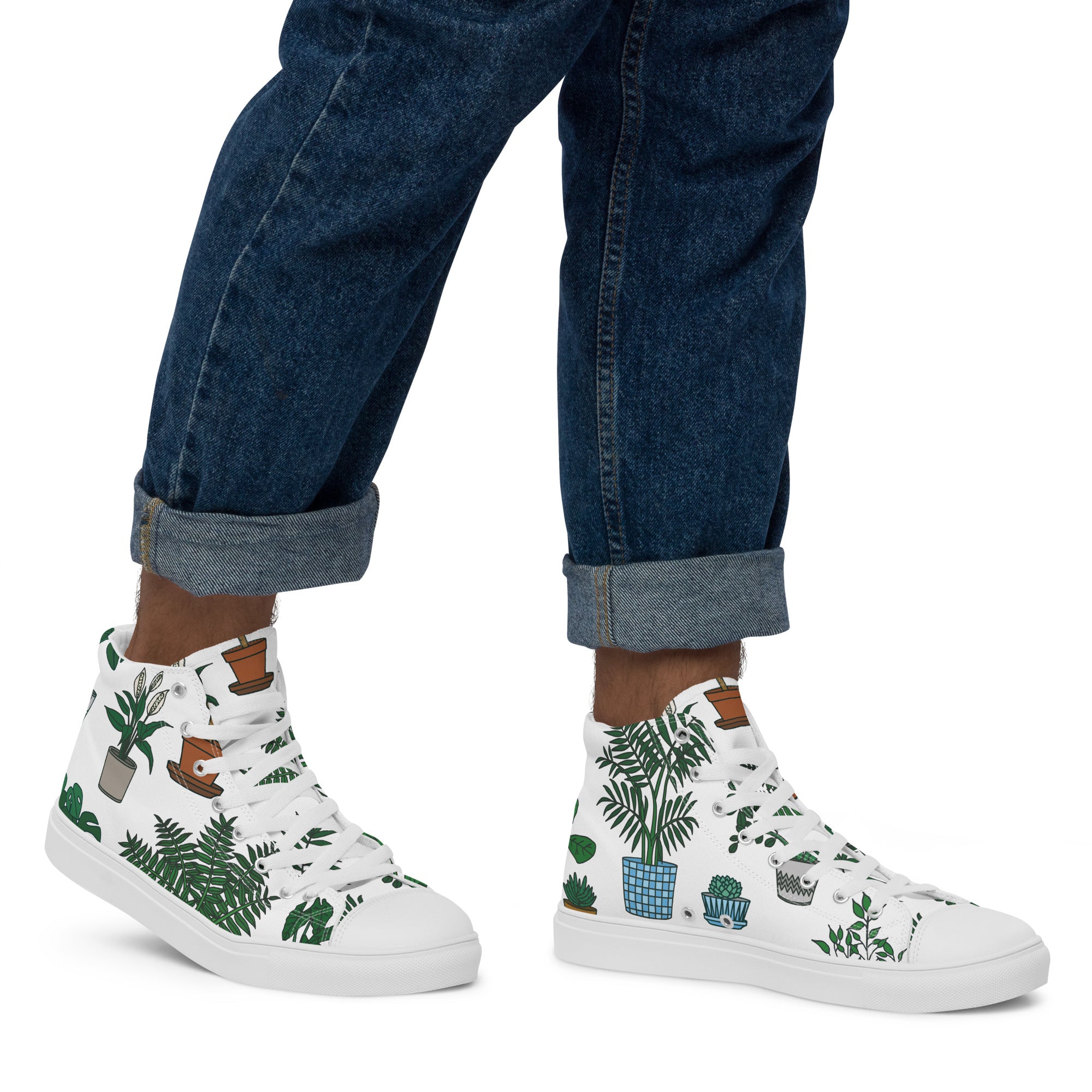 Plant Lover - Men’s high top canvas shoes Mens High Top Shoes Printed Offshore