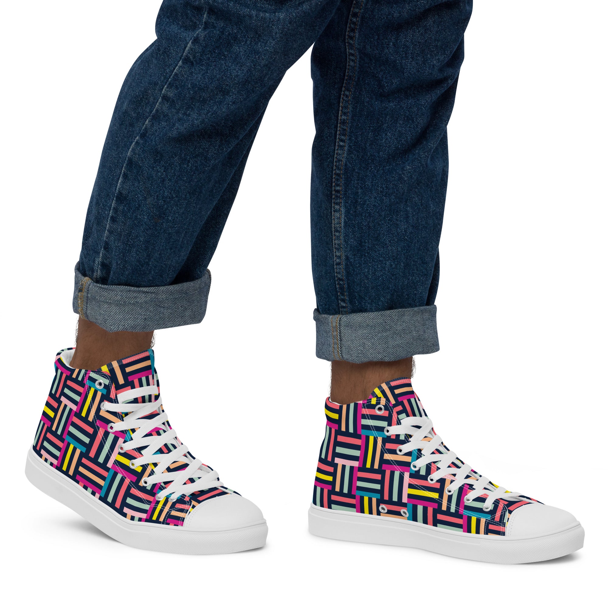 Allsorts - Men’s high top canvas shoes Mens High Top Shoes Printed Offshore