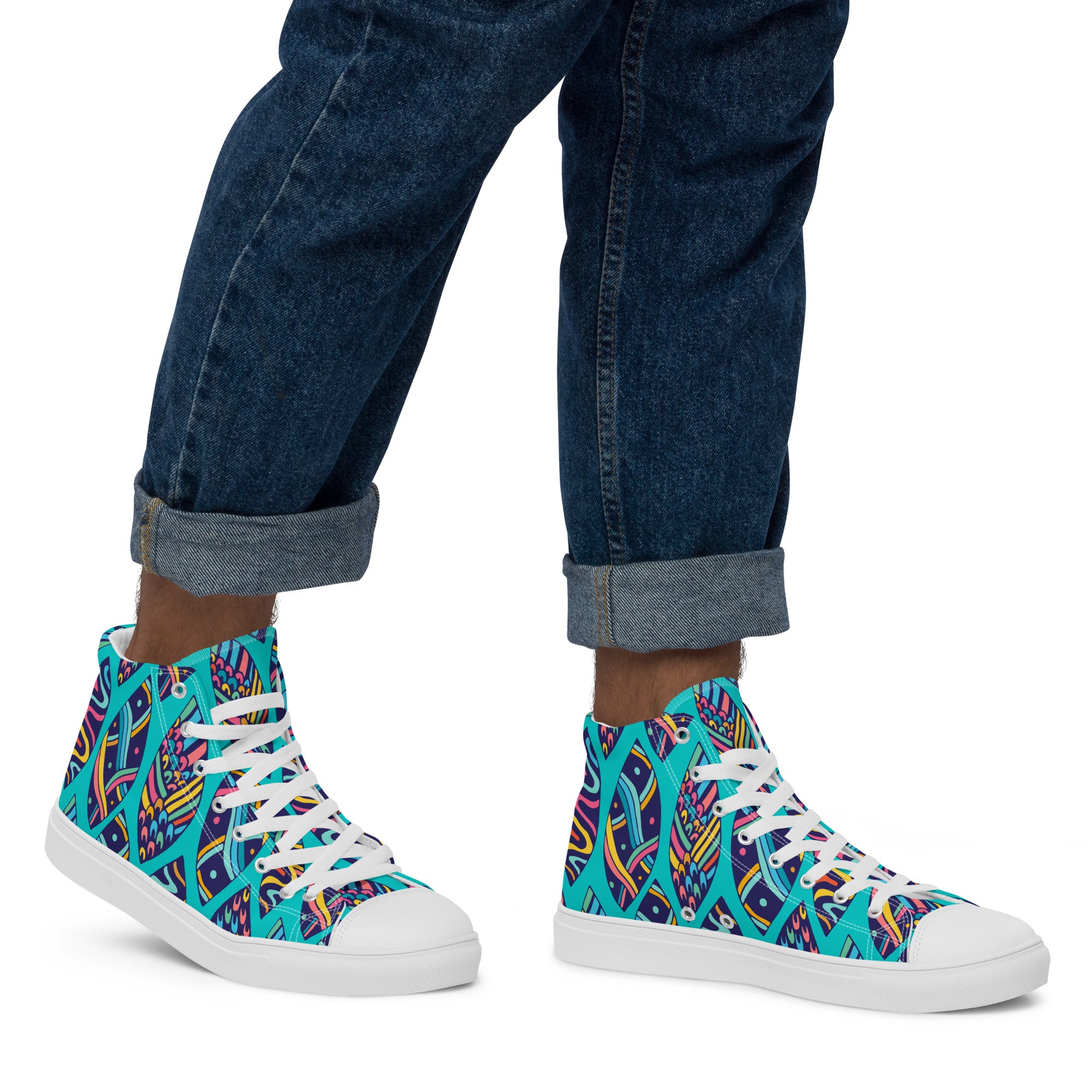 Aloha Surfboards - Men’s high top canvas shoes Mens High Top Shoes Printed Offshore Summer Surf