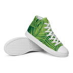 Green Palm Leaves - Men’s high top canvas shoes Mens High Top Shoes Printed Offshore