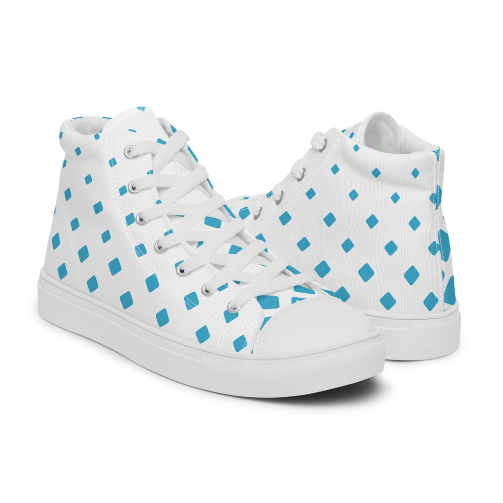 Blue Diamonds - Men’s high top canvas shoes Mens High Top Shoes Printed Offshore