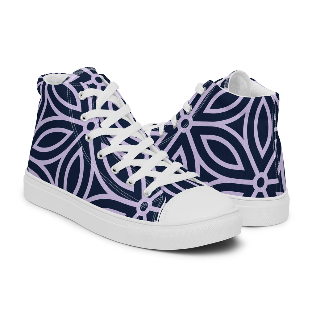 Purple Petal - Men’s high top canvas shoes Mens High Top Shoes Printed Offshore