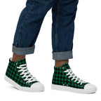 Green Check - Men’s high top canvas shoes Mens High Top Shoes Printed Offshore