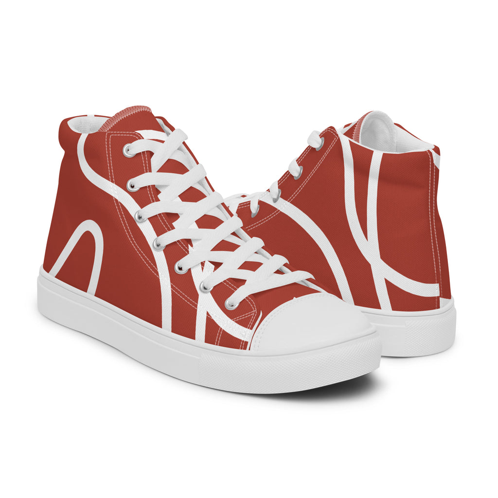 Abstract Rust Lines - Men’s high top canvas shoes Mens High Top Shoes Printed Offshore