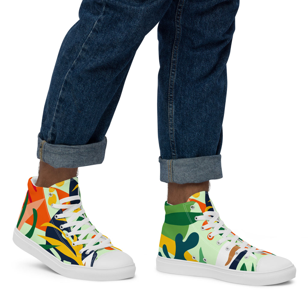 Tropical Leaves - Men’s high top canvas shoes Mens High Top Shoes Printed Offshore