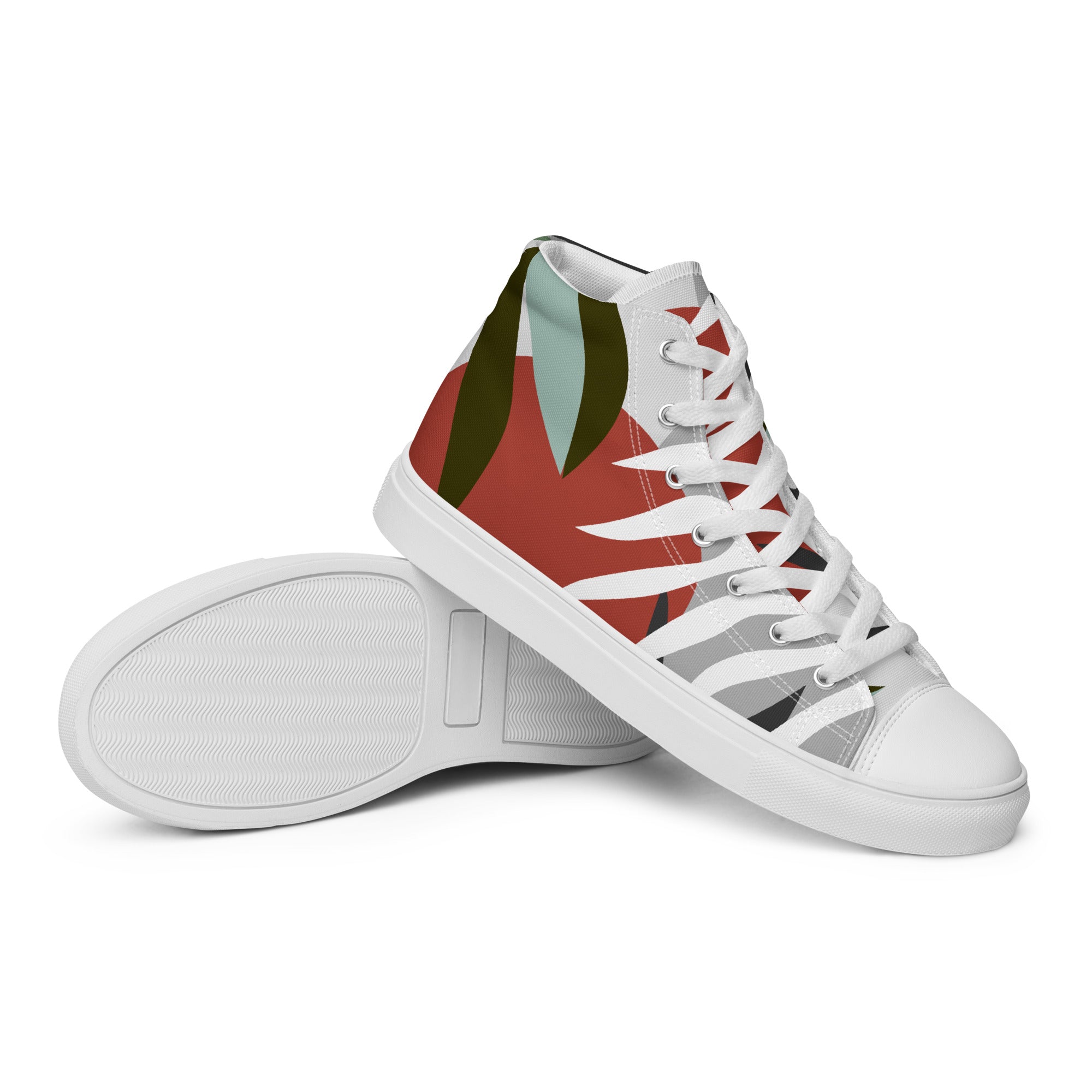 Dark Leaves - Men’s high top canvas shoes Mens High Top Shoes Printed Offshore