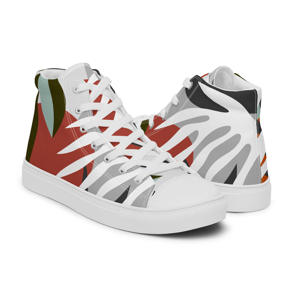 Dark Leaves - Men’s high top canvas shoes Mens High Top Shoes Printed Offshore