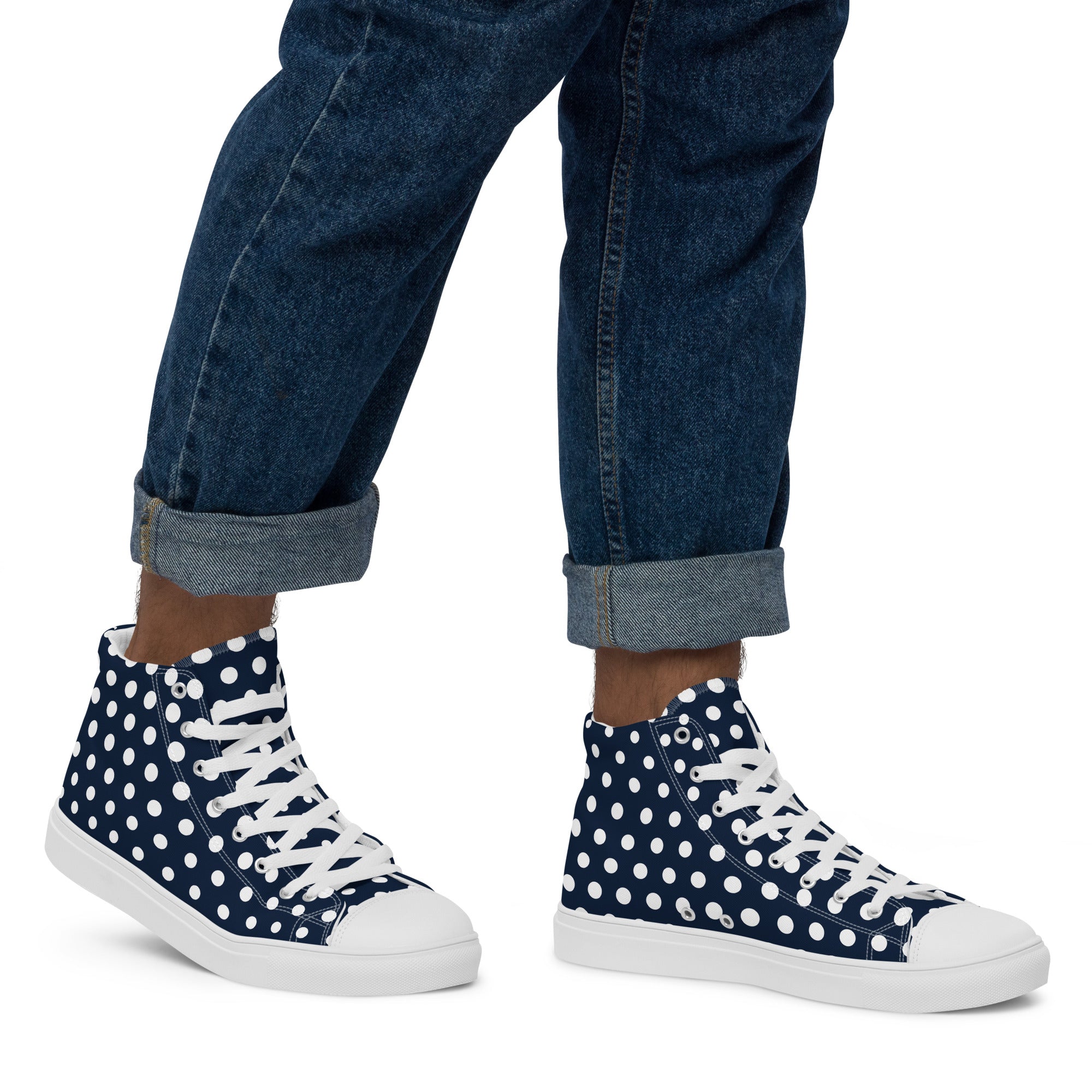 Polka Dots - Men’s high top canvas shoes Mens High Top Shoes Printed Offshore