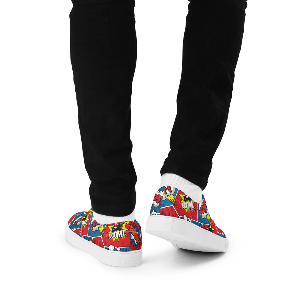 Comic Book - Men’s lace-up canvas shoes Mens Lace Up Canvas Shoes Printed Offshore