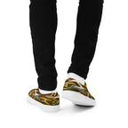 Green And Yellow Comouflage - Men’s lace-up canvas shoes Mens Lace Up Canvas Shoes Printed Offshore