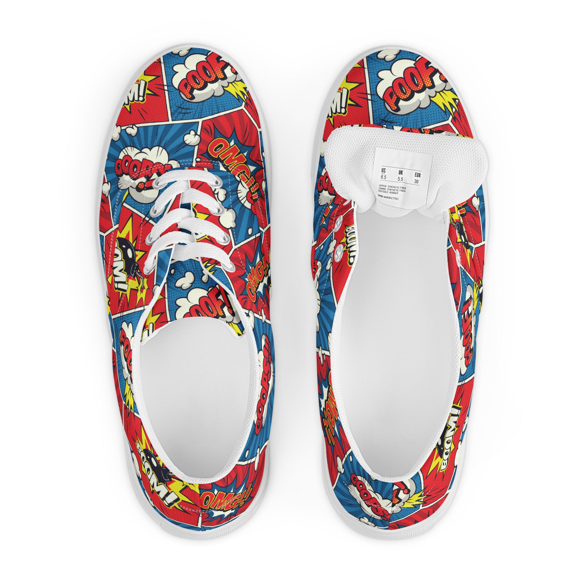 Comic Book - Men’s lace-up canvas shoes Mens Lace Up Canvas Shoes Printed Offshore