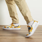 Yellow Leaves - Men’s lace-up canvas shoes Mens Lace Up Canvas Shoes Printed Offshore