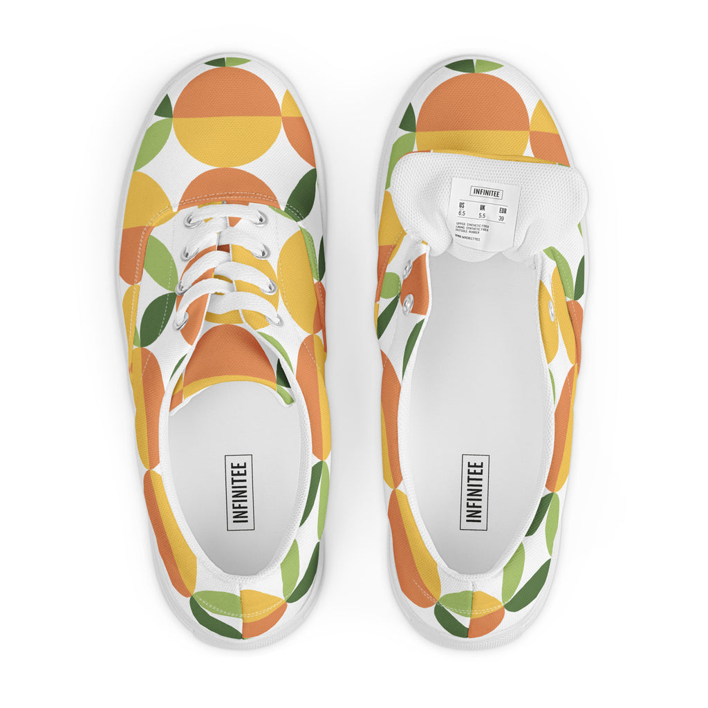 Green And Orange - Men’s lace-up canvas shoes Mens Lace Up Canvas Shoes Printed Offshore