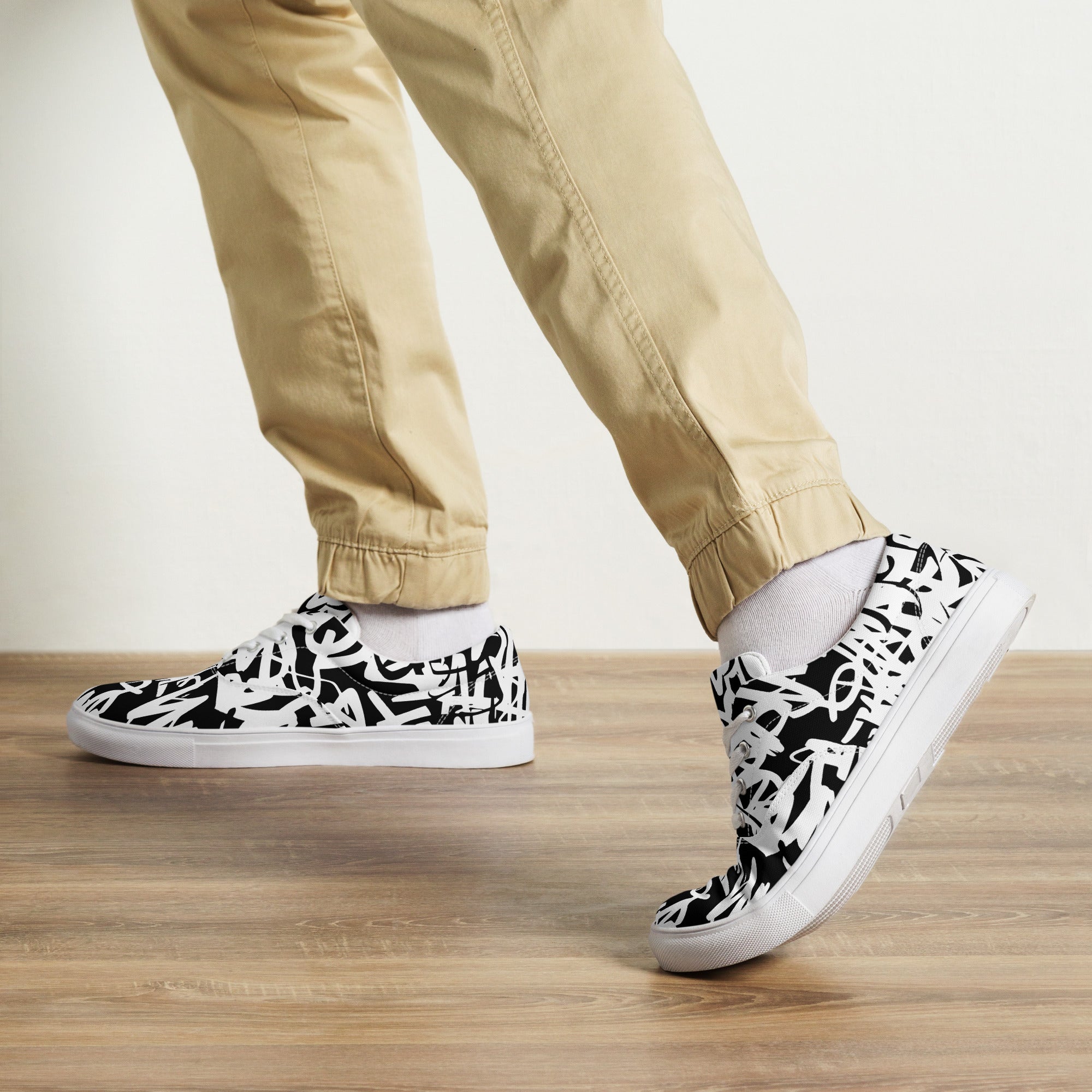 Graffiti - Men’s lace-up canvas shoes Mens Lace Up Canvas Shoes Printed Offshore