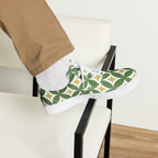 Green Retro Circles - Men’s lace-up canvas shoes Mens Lace Up Canvas Shoes Printed Offshore