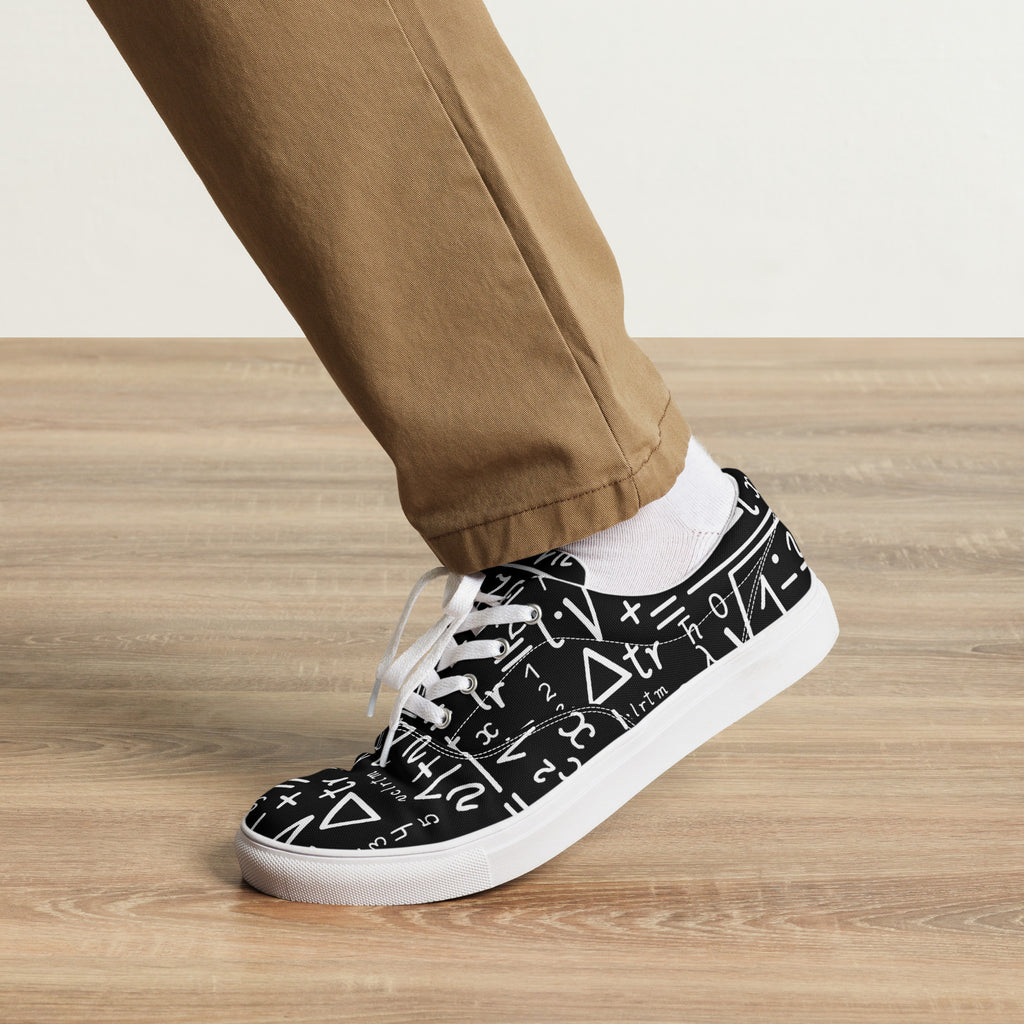 Mathematics - Men’s lace-up canvas shoes Mens Lace Up Canvas Shoes Maths Printed Offshore