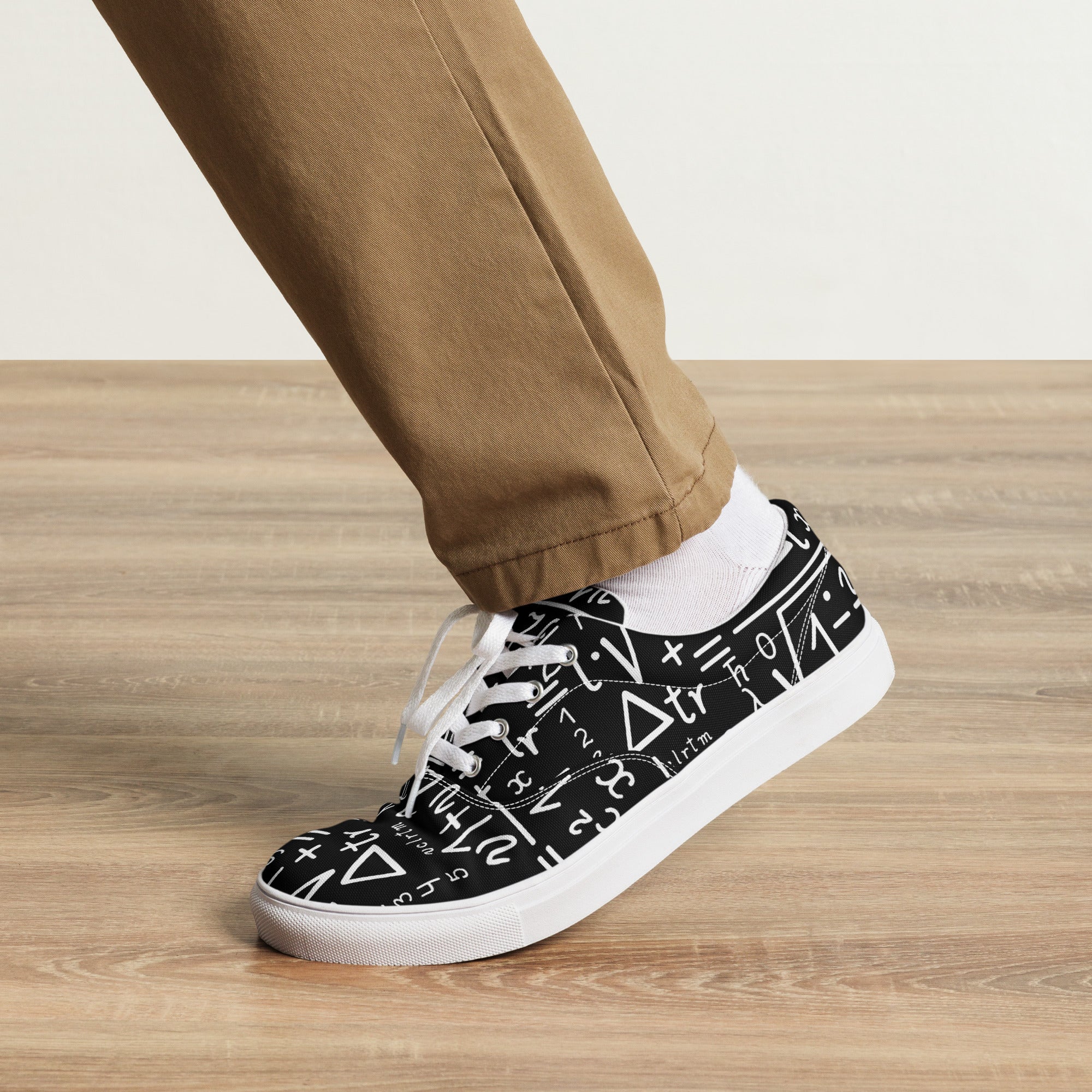 Mathematics - Men’s lace-up canvas shoes Mens Lace Up Canvas Shoes Maths Printed Offshore