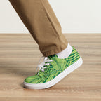 Palm Leaves - Men’s lace-up canvas shoes Mens Lace Up Canvas Shoes Plants Printed Offshore