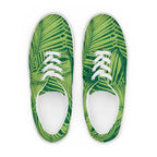 Palm Leaves - Men’s lace-up canvas shoes Mens Lace Up Canvas Shoes Plants Printed Offshore