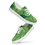 Palm Leaves - Men’s lace-up canvas shoes Mens Lace Up Canvas Shoes Plants Printed Offshore