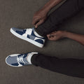 Blue Geometric Men’s lace-up canvas shoes 13 Mens Lace Up Canvas Shoes Printed Offshore