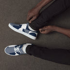 Blue Geometric - Men’s lace-up canvas shoes 13 Mens Lace Up Canvas Shoes Printed Offshore