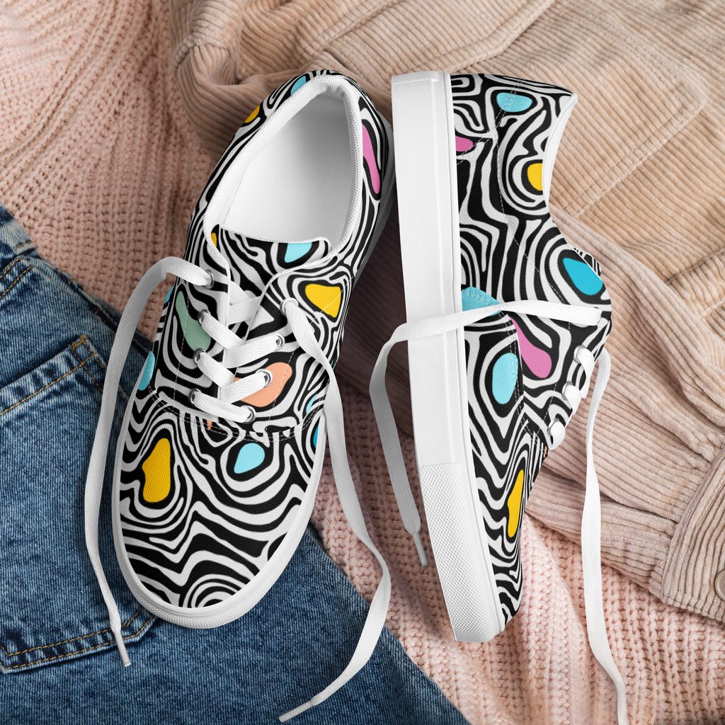 Trippy - Men’s lace-up canvas shoes Mens Lace Up Canvas Shoes Printed Offshore