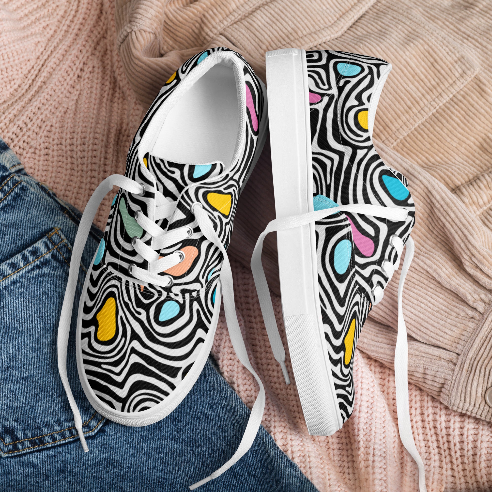 Trippy - Men’s lace-up canvas shoes Mens Lace Up Canvas Shoes Printed Offshore