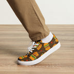 Burgers - Men’s lace-up canvas shoes Mens Lace Up Canvas Shoes Food Printed Offshore