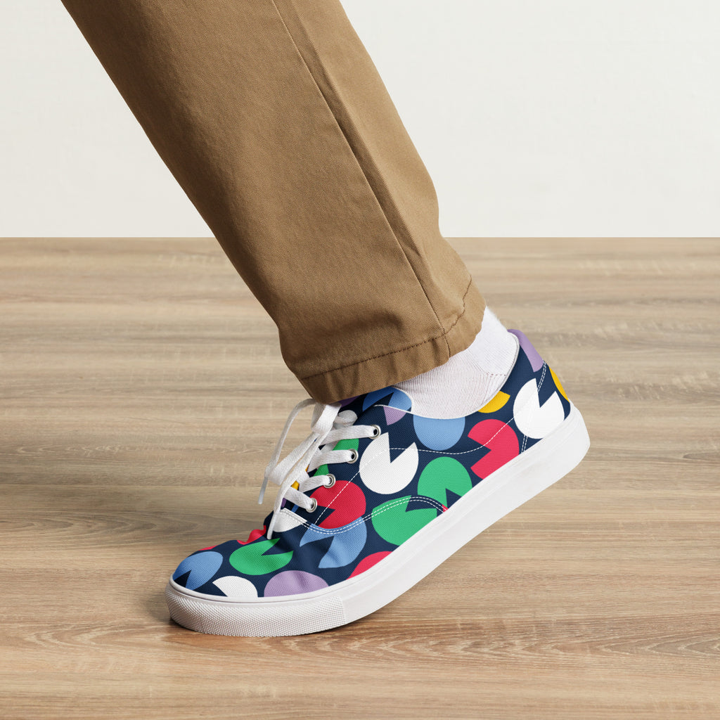 Hungry Circles - Men’s lace-up canvas shoes Mens Lace Up Canvas Shoes Printed Offshore