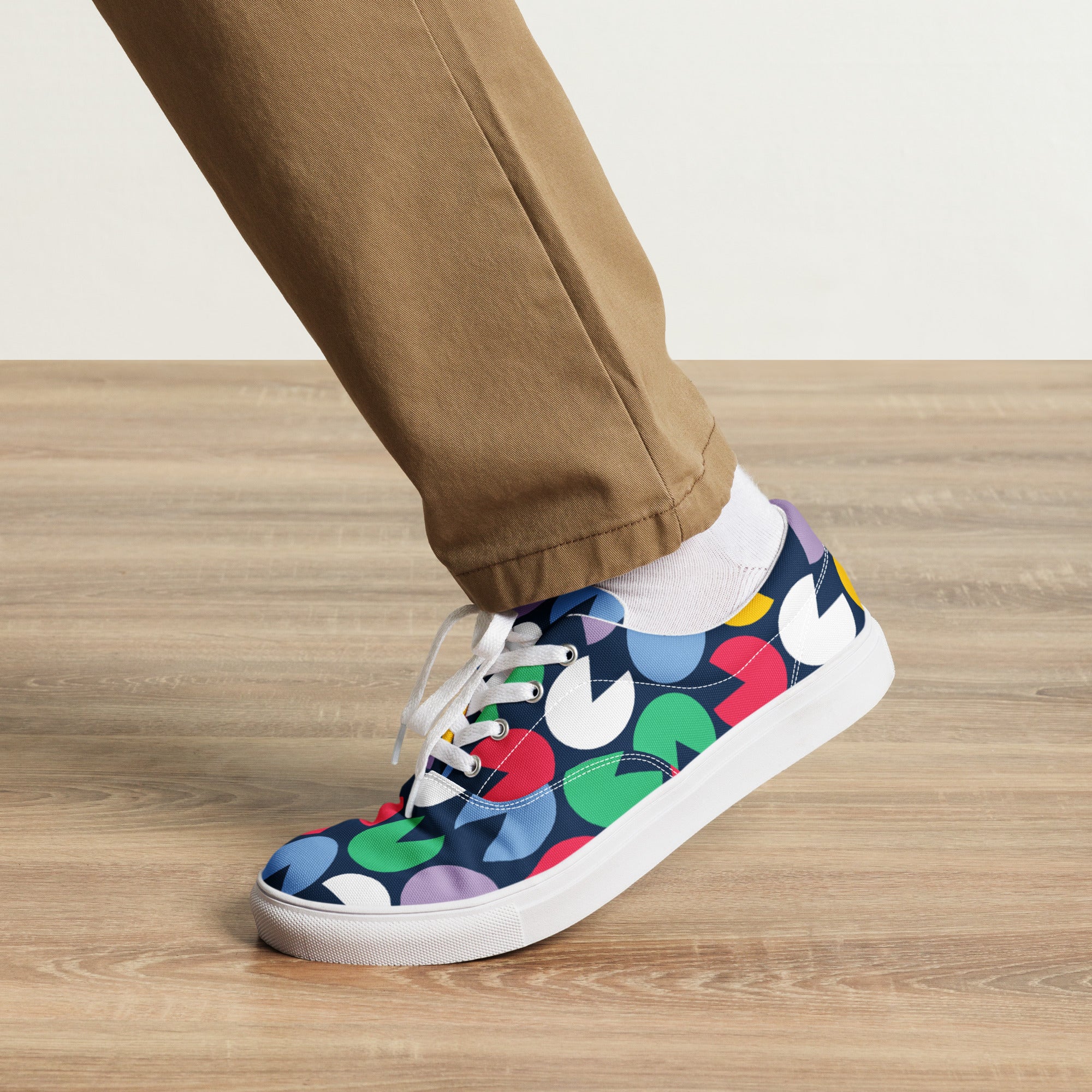 Hungry Circles - Men’s lace-up canvas shoes Mens Lace Up Canvas Shoes Printed Offshore