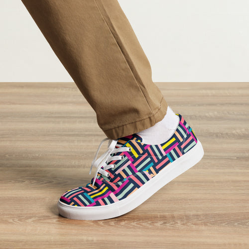 Allsorts - Men’s lace-up canvas shoes Mens Lace Up Canvas Shoes Printed Offshore