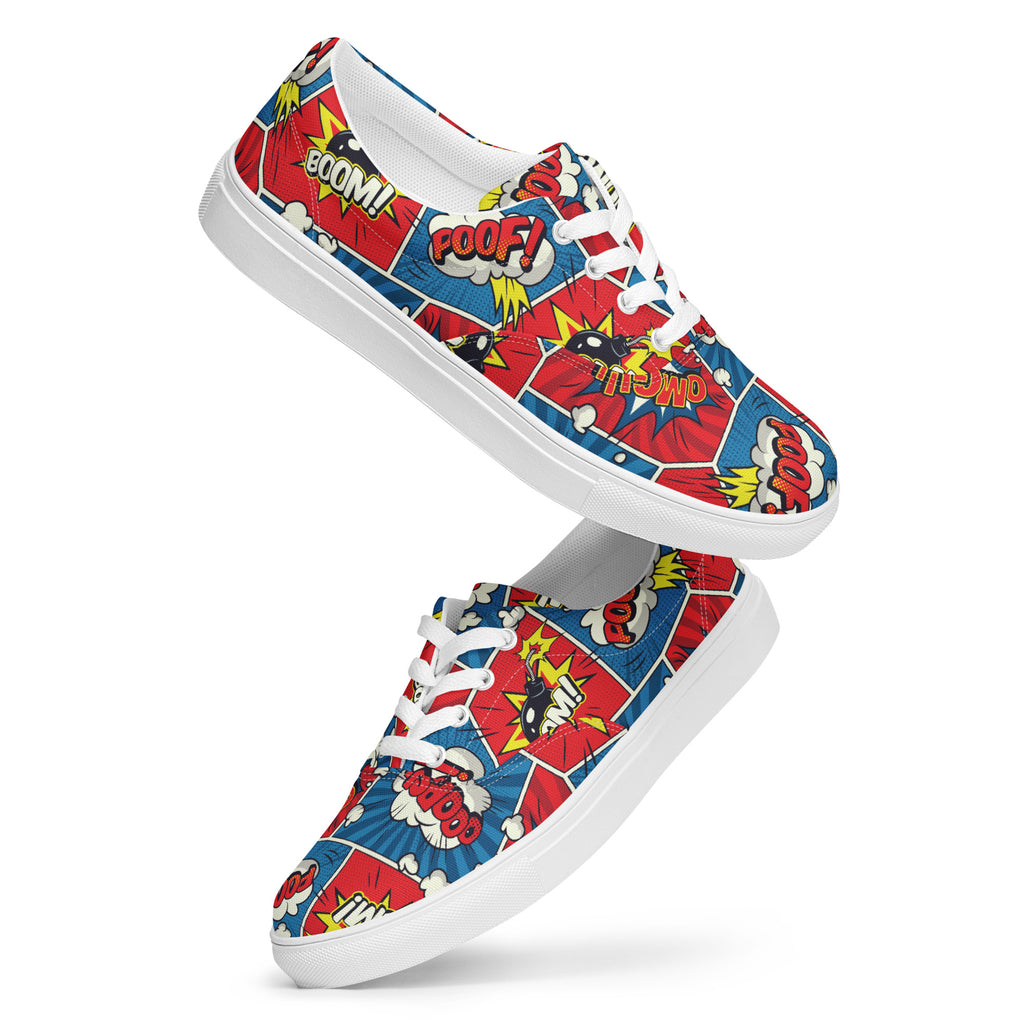 Comic Book - Men’s lace-up canvas shoes Mens Lace Up Canvas Shoes Printed Offshore