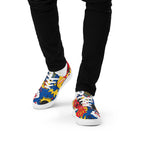 Comic Book Blue - Men’s lace-up canvas shoes Mens Lace Up Canvas Shoes Printed Offshore