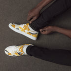 Yellow Leaves - Men’s lace-up canvas shoes 13 Mens Lace Up Canvas Shoes Printed Offshore