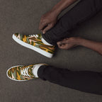 Green And Yellow Comouflage - Men’s lace-up canvas shoes 13 Mens Lace Up Canvas Shoes Printed Offshore