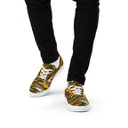 Green And Yellow Comouflage - Men’s lace-up canvas shoes Mens Lace Up Canvas Shoes Printed Offshore