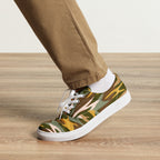 Green And Yellow Comouflage - Men’s lace-up canvas shoes Mens Lace Up Canvas Shoes Printed Offshore