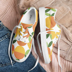 Green And Orange - Men’s lace-up canvas shoes Mens Lace Up Canvas Shoes Printed Offshore