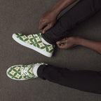 Green Retro Circles - Men’s lace-up canvas shoes 13 Mens Lace Up Canvas Shoes Printed Offshore