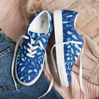 Blue Raindrop - Men’s lace-up canvas shoes Mens Lace Up Canvas Shoes Printed Offshore