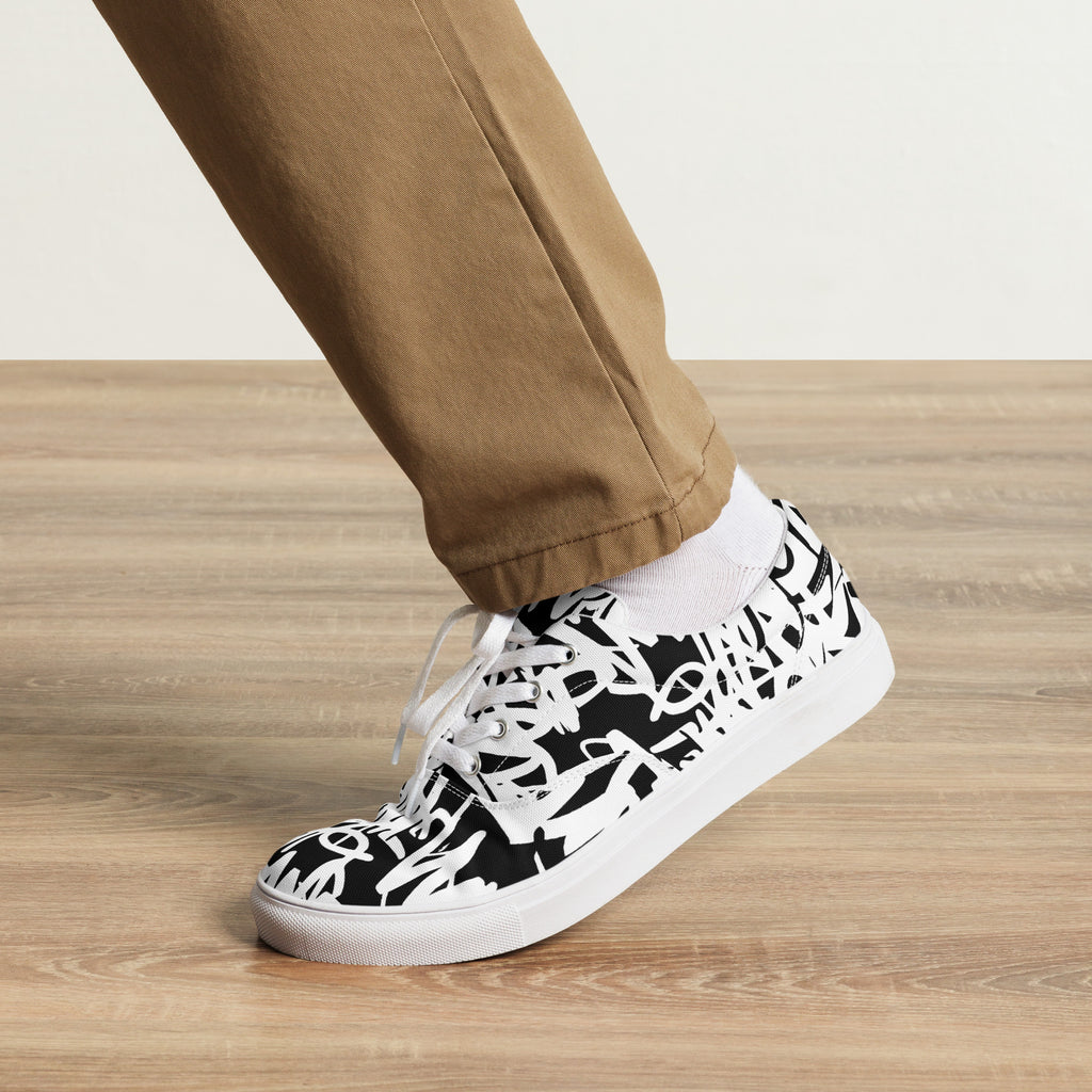 Graffiti - Men’s lace-up canvas shoes Mens Lace Up Canvas Shoes Printed Offshore