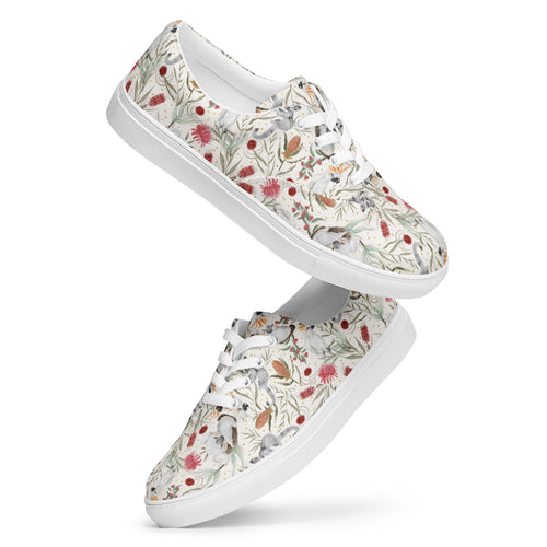 Australian Plants And Animals Men’s lace-up canvas shoes Mens Lace Up Canvas Shoes Printed Offshore