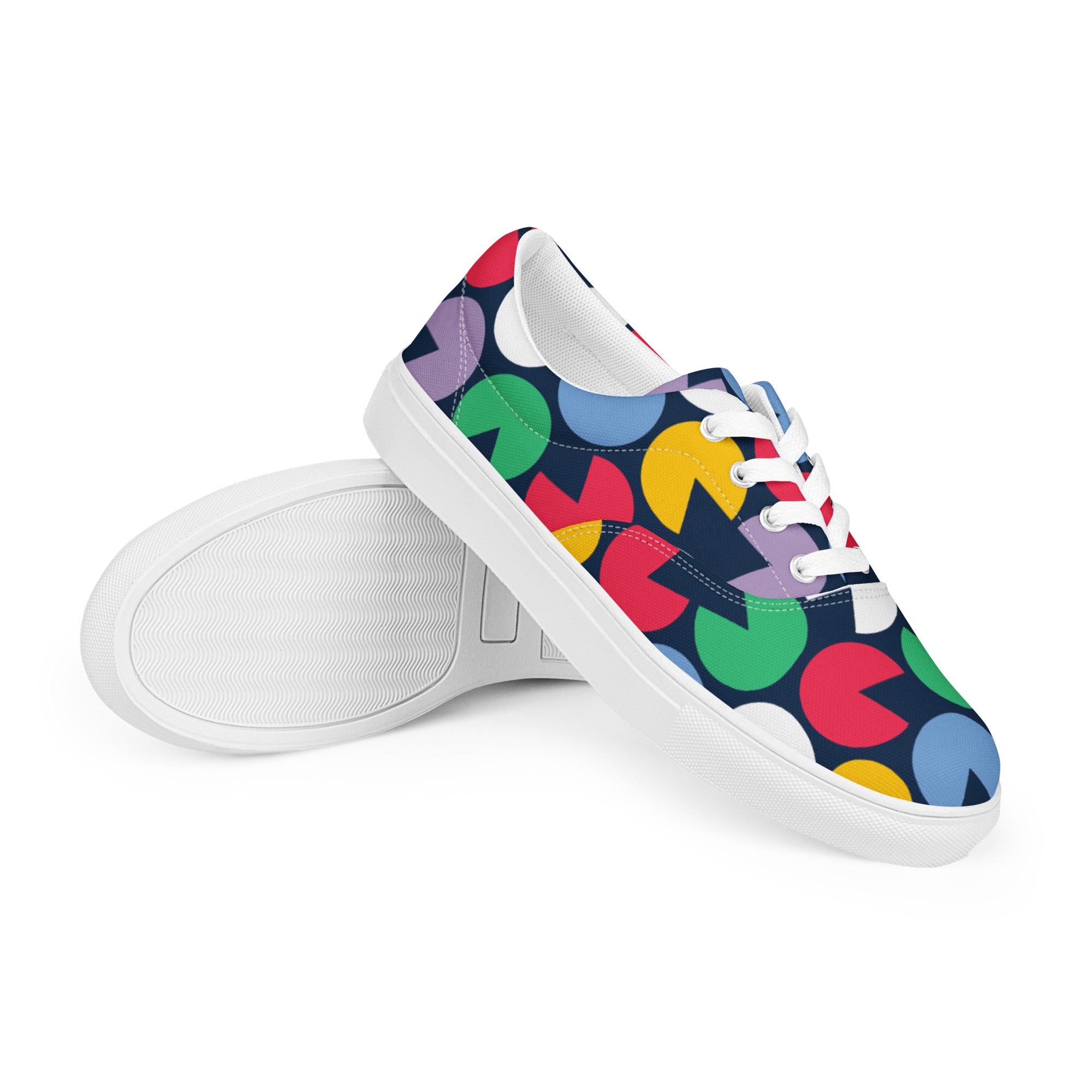 Hungry Circles - Men’s lace-up canvas shoes Mens Lace Up Canvas Shoes Printed Offshore