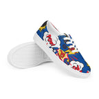 Comic Book Blue - Men’s lace-up canvas shoes Mens Lace Up Canvas Shoes Printed Offshore